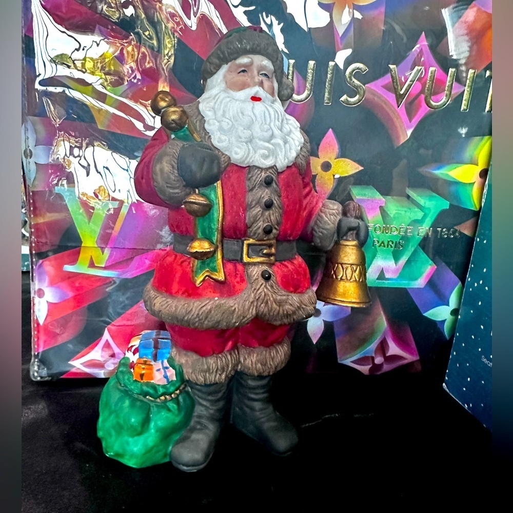 Traditions Santa figurine with bell and toys​ NWT​​